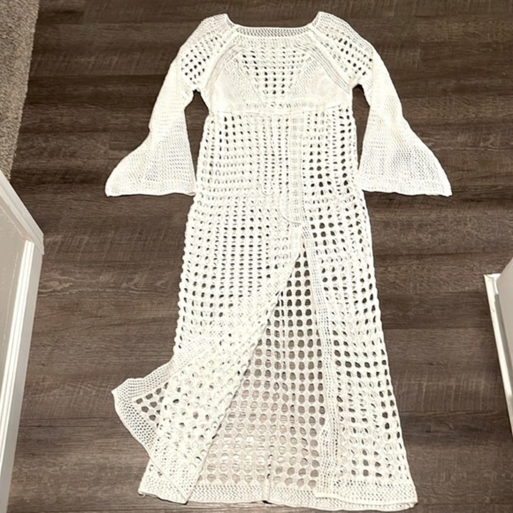 Gorgeous crochet maxi cover up/Sweater
